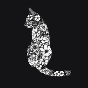 Floral Cat Mali Tee Design