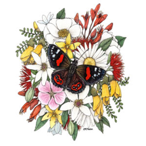 Red Admiral's Joy Tea Towel Design