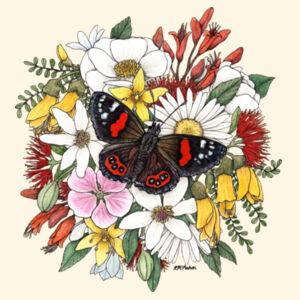 Red Admiral's Joy Tote Bag Design