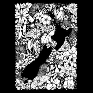 Monochrome Sea of Flowers Women's Crew Design