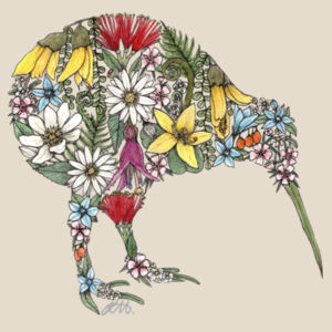 Colourful Kiwi Flora Women's Maple Tee Design