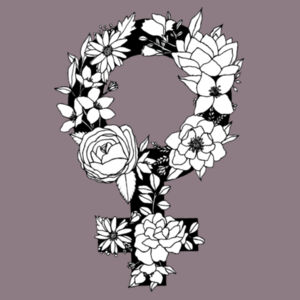 Monochrome Woman in Bloom Women's Crew Design