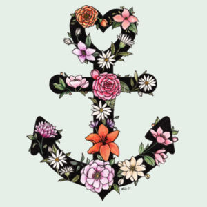 Floral Anchor Women's Maple Tee Design