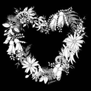 Monochrome Heart of NZ Women's Crew Design