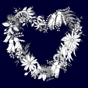 Monochrome Heart of NZ Women's Long Sleeve Tee Design