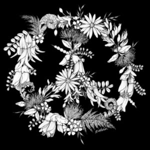 Monochrome Peace of NZ Women's Hoodie Design