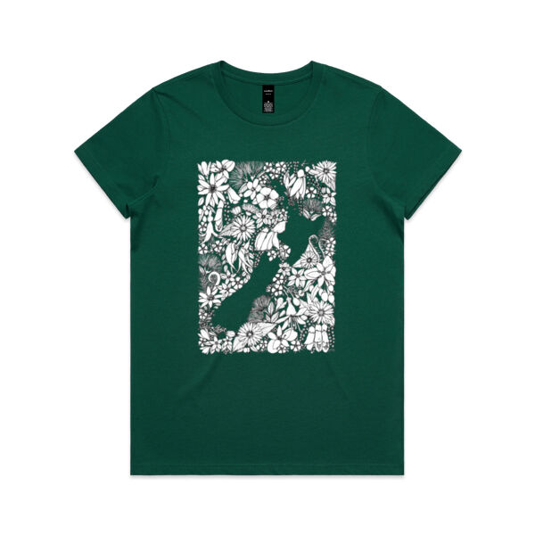 Monochrome Sea of Flowers Women's Maple Tee Thumbnail