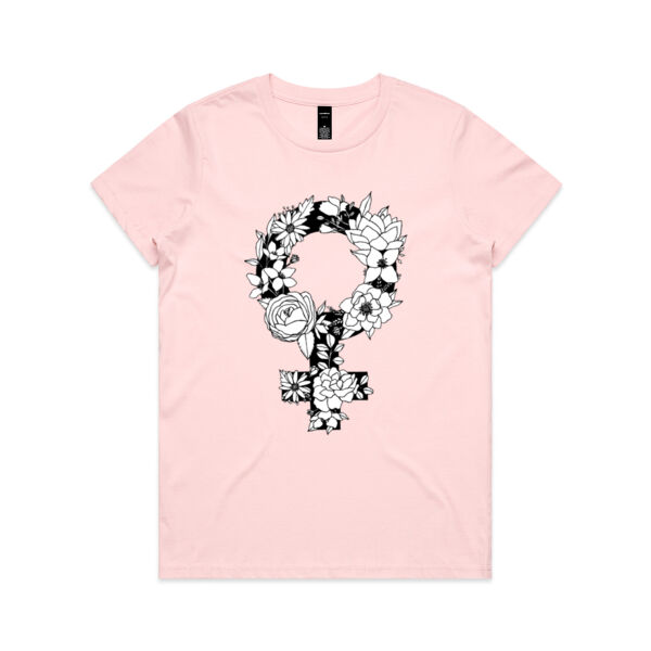 Monochrome Woman in Bloom Women's Maple Tee Thumbnail