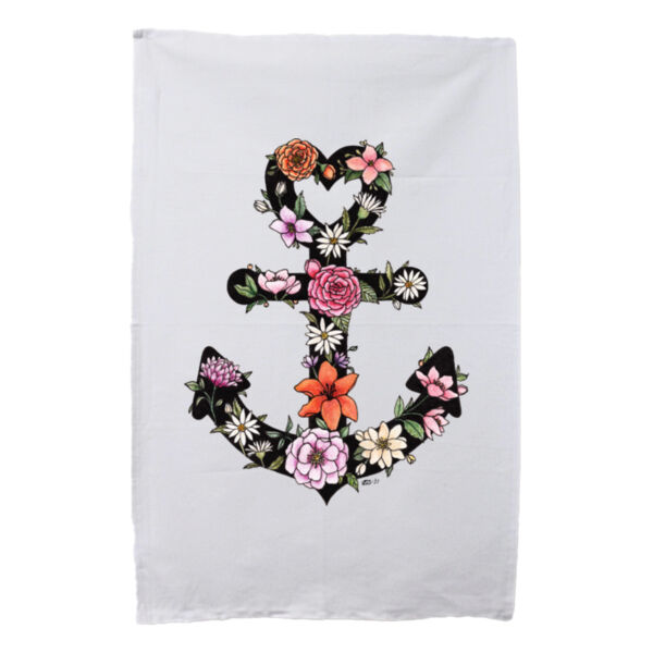 Floral Anchor Tea Towel  Thumbnail