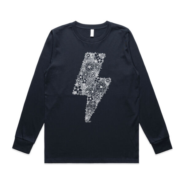 Floral Lightning Women's Long Sleeve Tee Thumbnail