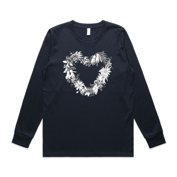 Monochrome Heart of NZ Women's Long Sleeve Tee Thumbnail
