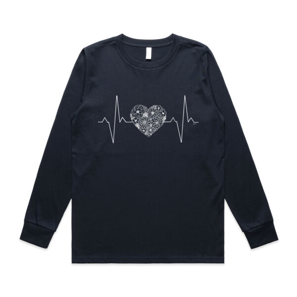 Floral Heartbeat Women's Long Sleeve Tee Thumbnail